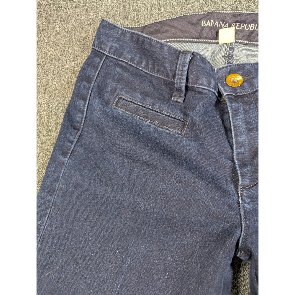 Banana Republic Womens 25 Dark Wash Flare Denim Jeans Trouser Pocket Indigo - Picture 6 of 13